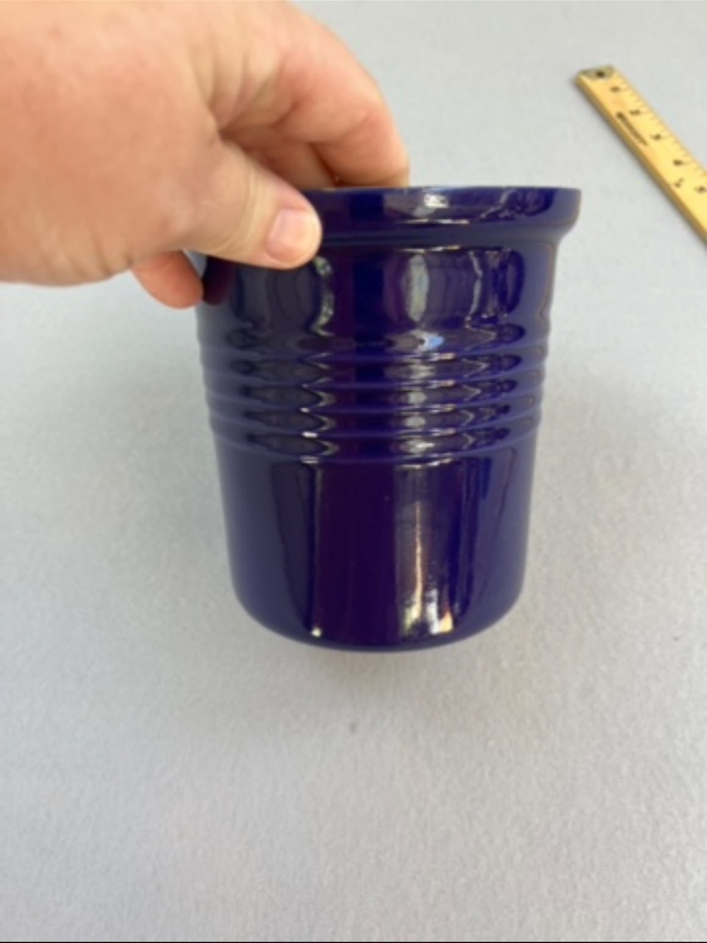 Pampered Chef Crock Family Heritage Stoneware Traditions Navy Blue